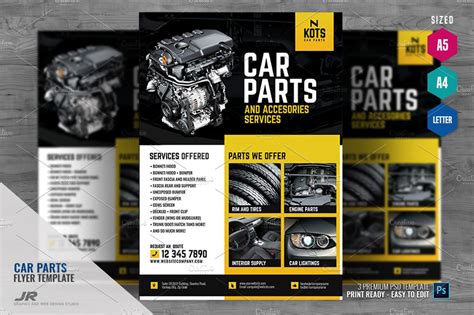 Automotive Car Parts Flyer Creative Photoshop Templates Creative Market