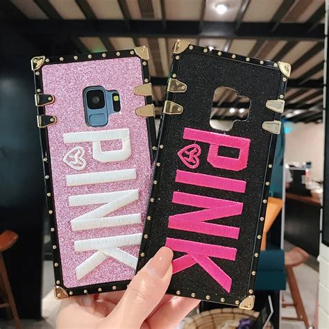 Luxury Embroidery 3d Pink Letter Phone Case For Samsung Galaxy S9 S8
