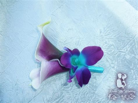 Dress My Wedding Picasso Calla Lily Galaxy Orchid Corsage Real Touch