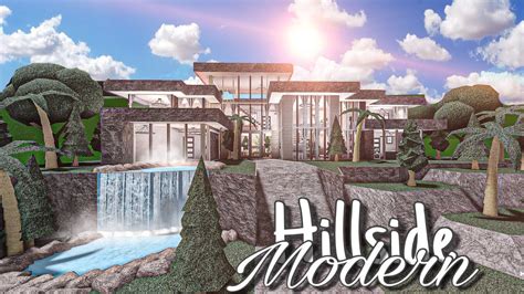 Roblox Bloxburg Hillside Modern Mansion House Build Youtube