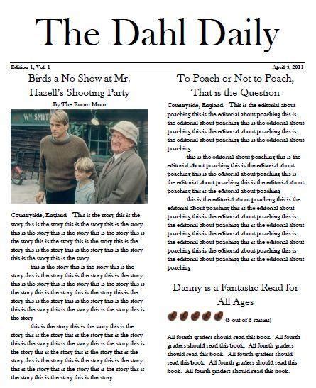Read examples of news and feature articles from the scholastic kids press corps. Newspaper Book Report Example - Paperblog