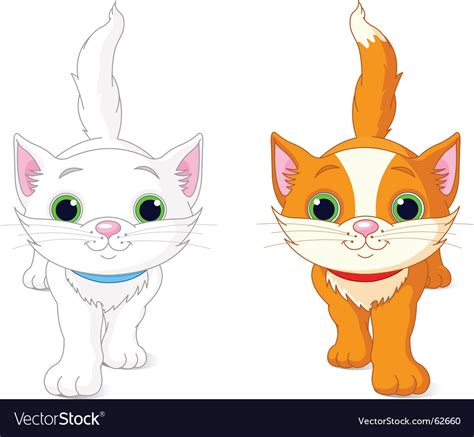 Two Kittens Royalty Free Vector Image Vectorstock