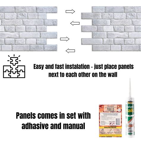 Buy Novecrafto Brick Effect Wall Panels Set Of 4 Panels 188 M 20