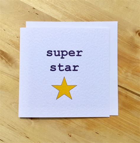 Super Star Card Well Done Card Congratulations Card You Did Etsy Uk