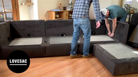 It offers sactionals, such as seats and sides; Lovesac "Sactionals" Video Review - How-to Setup + In ...