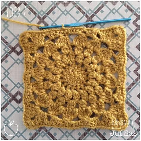 Gehaakte Okergele Granny Square Handmade By Juf Sas Met Gratis Patroon Artofit