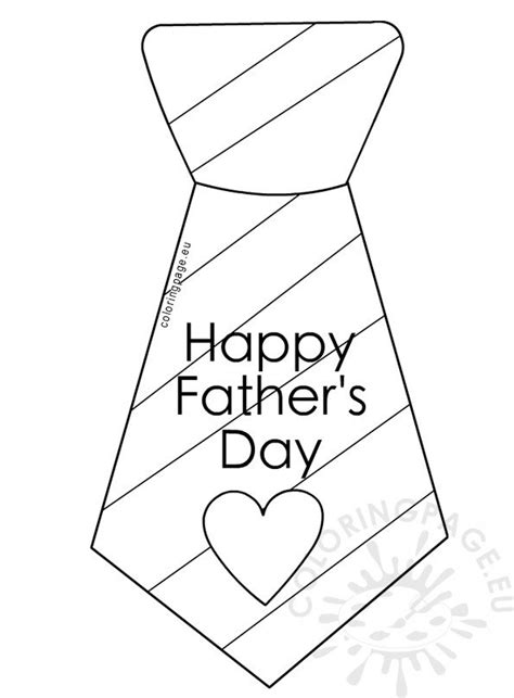 Fathers Day Coloring Page Tie With Stripes Coloring Page