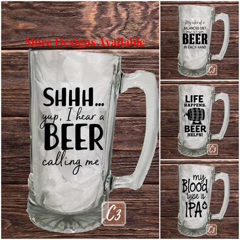 Funny Beer Quote Seriesglass Custom Beer Mugpersonalized Etsy