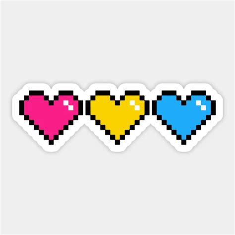 Pansexual Pride Hearts Pansexual Sticker Teepublic Pansexual Flag