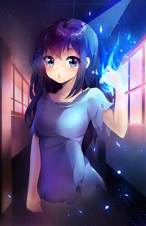 4522869 Anime Blue Hair Anime Girls Long Hair Blue Eyes Wallpaper Mocah Hd Wallpapers