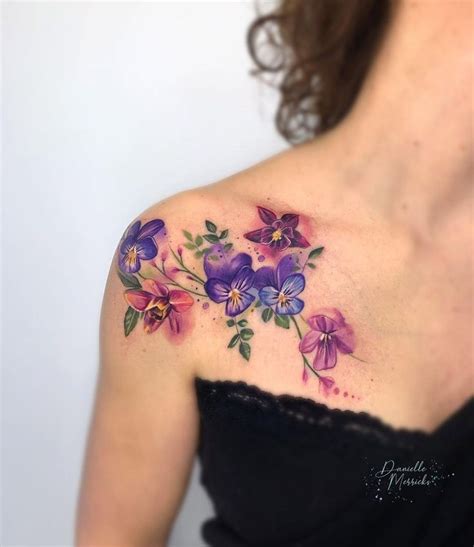 Pretty Floral Shoulder Tattoo Floral Tattoo Shoulder Birth Flower