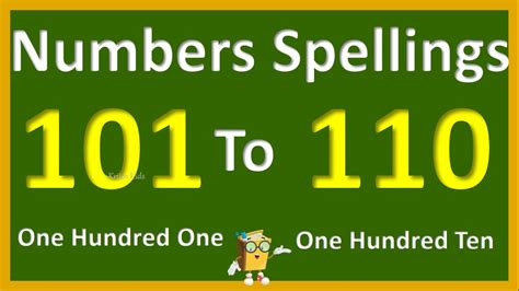 101 To 110 Number Spellings Number Names 101 110 Learn Number
