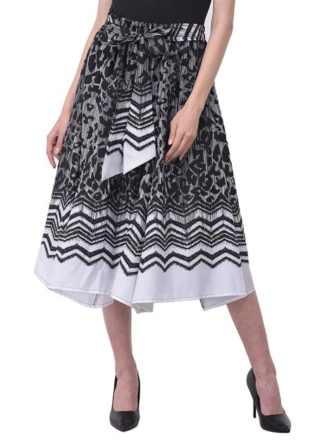 Oussum Women Skirts Geometric A Line Midi Skirt For Ladies Knee