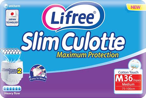 Lifree Slim Culotte Adult Diapers Medium Mega Pack 36 Pieces Pack