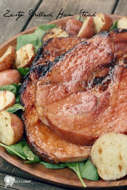 Zesty Grilled Ham Steaks With Images Ham Steak Recipes Grilled Ham