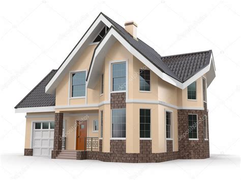 Casa em fundo branco. imagem tridimensional — Fotografias de Stock © maxxyustas #19663239