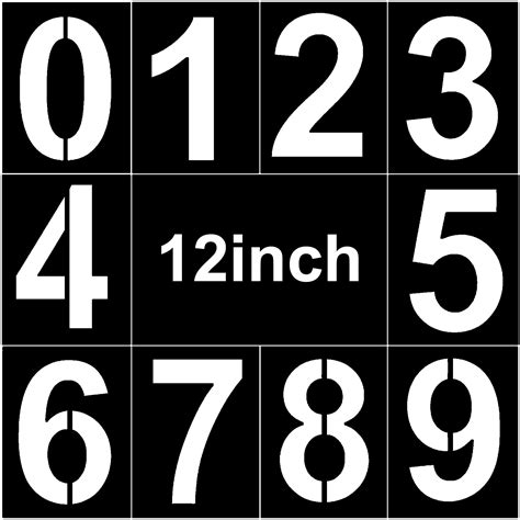 Buy 12 Inch Large Number Stencil Curb Stencil Kit 0 9 Numbers Stencils