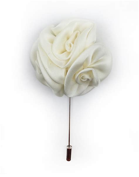 White Ivory Flower Lapel Pin Gentlemanjoe