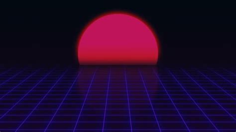 Retro Futuristicgrid And Sunset 80s Retro Sci Fi