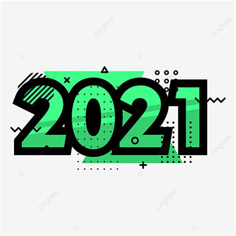 New Year Typography Vector Hd Png Images Modern 2021 Text Year