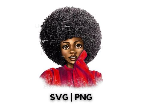 Afro Black Woman Svg Afro Black Woman Png Digital Art Etsy Canada