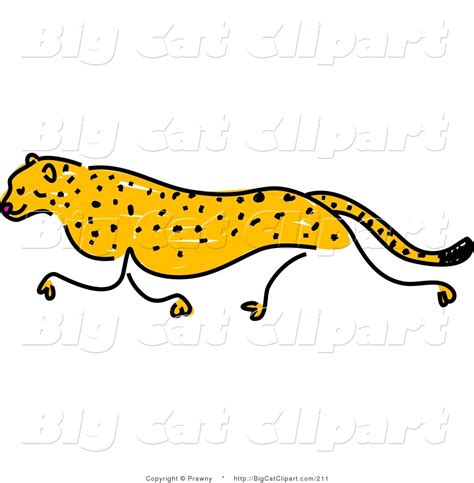 Big Cat Clipart Of A Sketched Cheetah Running Left By Prawny 211