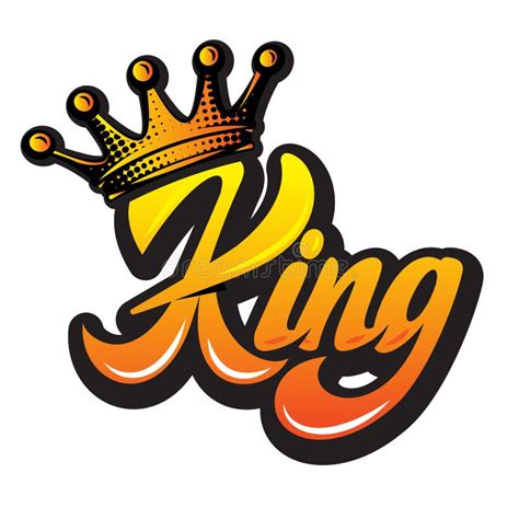 King Typography Gold Crown Text Logo Stock Vector Illustration Of