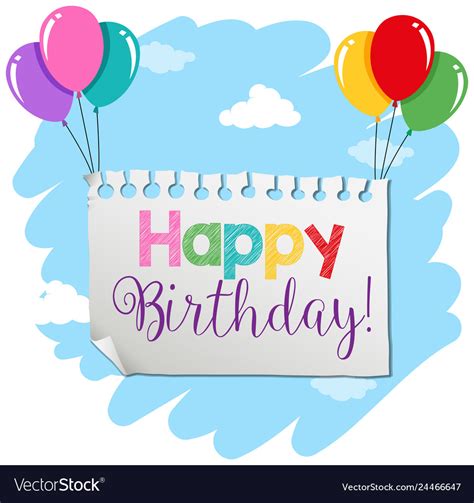 A Birthday Banner Template Royalty Free Vector Image
