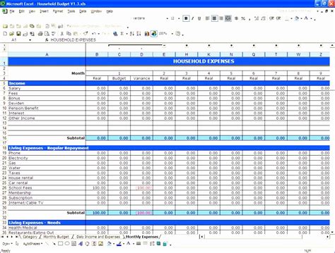 9 Household Budget Template Excel 2010 Excel Templates