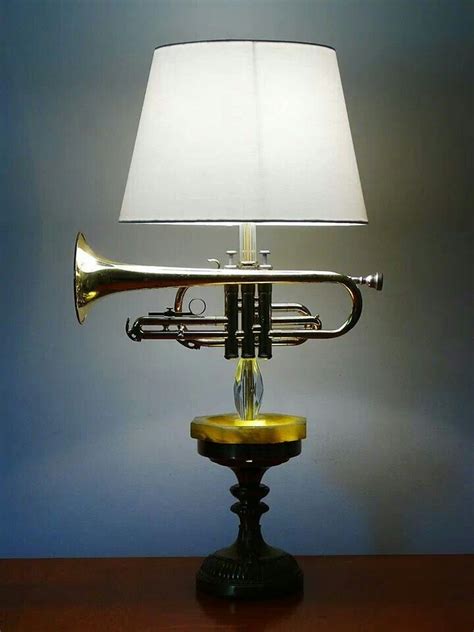 You need 2ft of 1×6 boards, diy lamp kit, loctite adhesive, and rubber feet to make this cute and miniature type of wooden lamp. Unique trumpet lamp! | Trumpet lamp, Lamp, Diy lamp