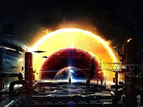 Science Fiction Space Artwork Sun Digital Art Wallpapers Hd