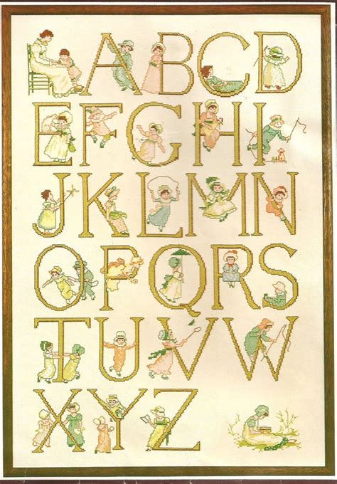 1979 Kate Greenaway Alphabet Counted Cross Stitch Kit By