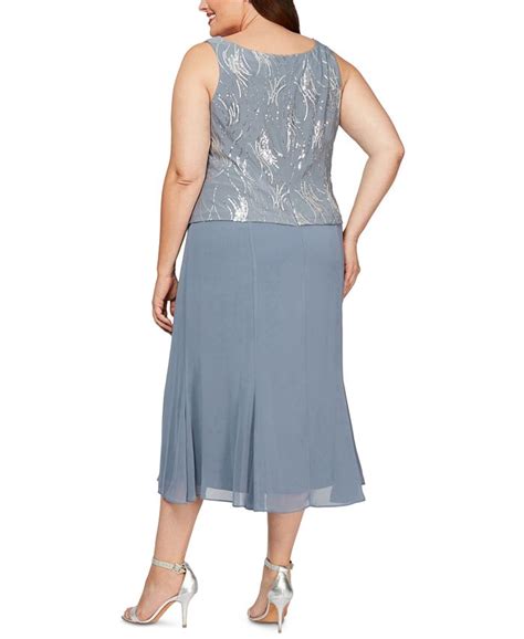 Alex Evenings Plus Size Sequin Jacket And Midi Dress And Reviews Dresses