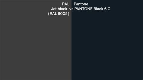 RAL Jet Black RAL 9005 Vs Pantone Black 6 C Side By Side Comparison