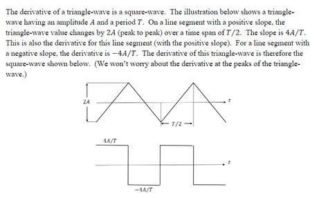 Solved The Derivative Of A Triangle Wave Is A Square Wave