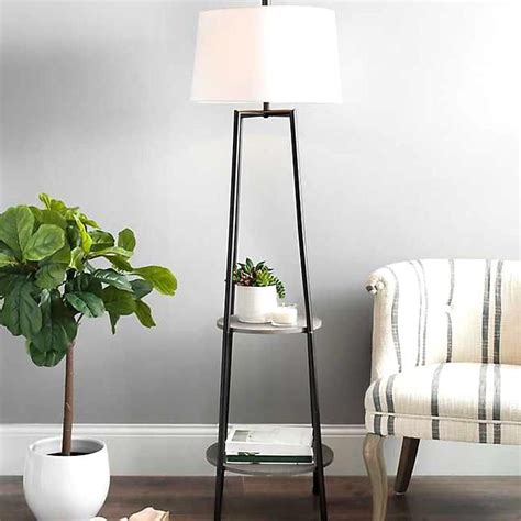 Floor lamp with led bulb $ 54. Freemont 2-Tier Shelf Floor Lamp from Kirklands in 2020 ...