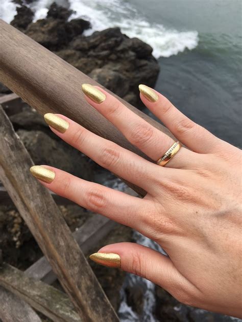 Unhas Douradas Gold Nails Gold Chrome Nails Golden Nails