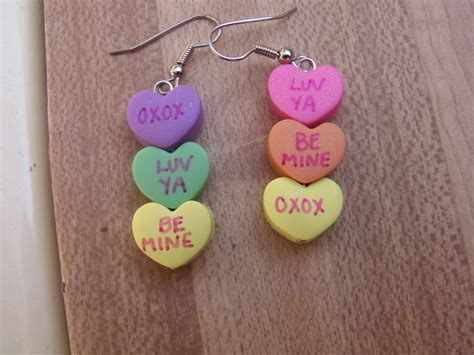 Conversation Hearts Valentines Day Earrings Etsy Diy Valentines