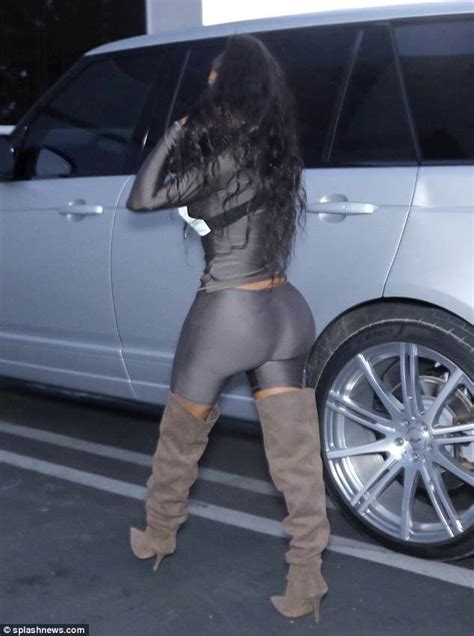 Kim Kardashian Steps Out In Spandex And Slouchy Boots In Calabasas
