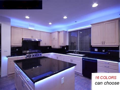 Under cabinet led lighting kitchen counter under unit led lights. Kitchen GlowUnder Cabinet RGB LED Light Strip 16ft SMD ...