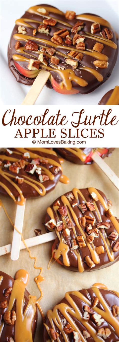 All the goodness of a chocolate turtle in caramel apple form! Chocolate Turtle Apple Slices {VIDEO} - Mom Loves Baking