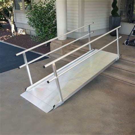 Installing temporary handrail using rbm. EZ-ACCESS GATEWAY 3G Aluminum Wheelchair Access Ramp with ...