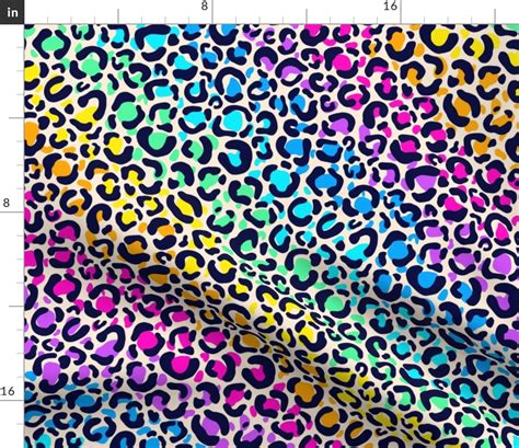Bold Rainbow Leopard Print Large Fabric Spoonflower