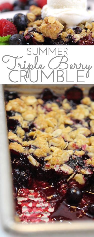 Summer Triple Berry Crumble Recipe Through Her Looking Glass