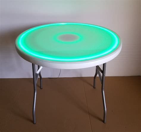 36 Inch Round Led Glow Top Folding Table