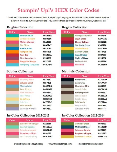 Hex Color Codes Stampin Up 2013 2014pdf Hex Color Codes Hex Colors