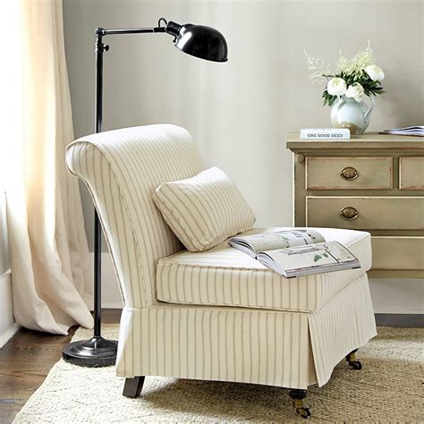 Two slipcovers in two days is definitely a record for me! Leyland Armless Chair Slipcover | Ballard Designs