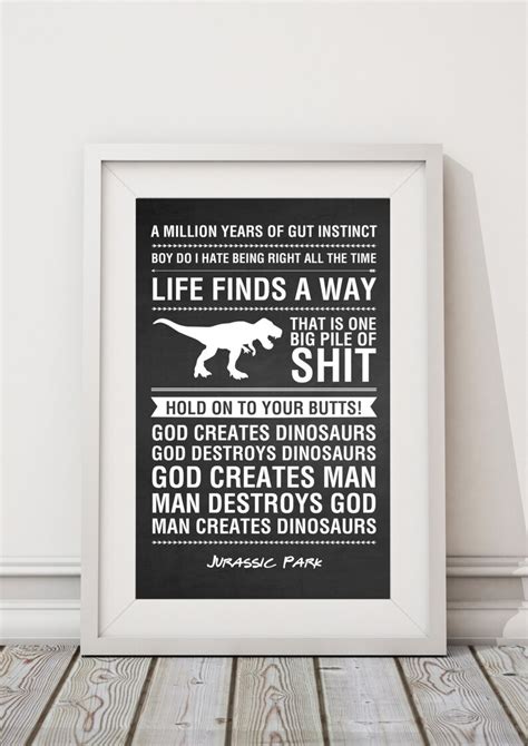 Jurassic Park Quotes Jpegpdf A4 Letter 8x10 Instant Etsy