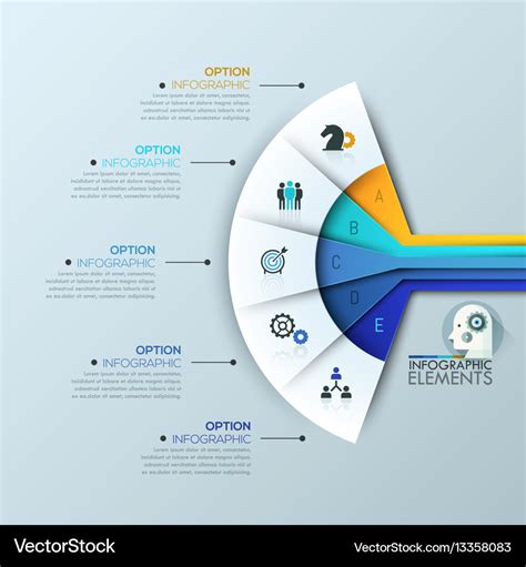 Creative Infographic Design Layout 5 Connected Vector Image