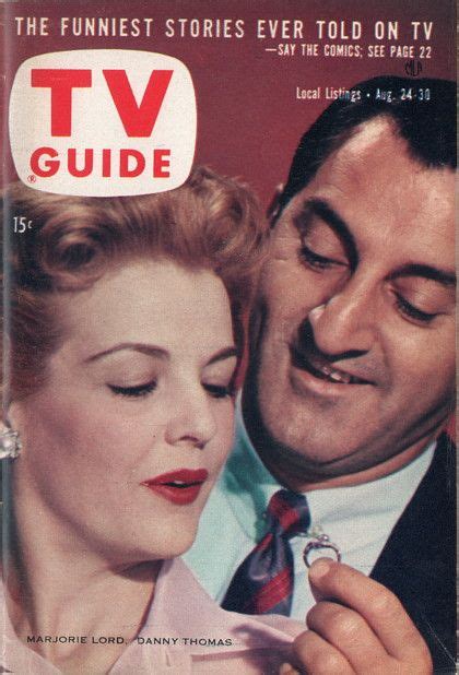 Marjorie Lord And Danny Thomas Of Make Room For Daddy August 24 30 1957 Tv Guide Funny